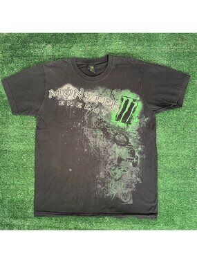 Vintage Y2K Monster Energy T-Shirt Motocross BMX Skater Grunge Cyber Goth